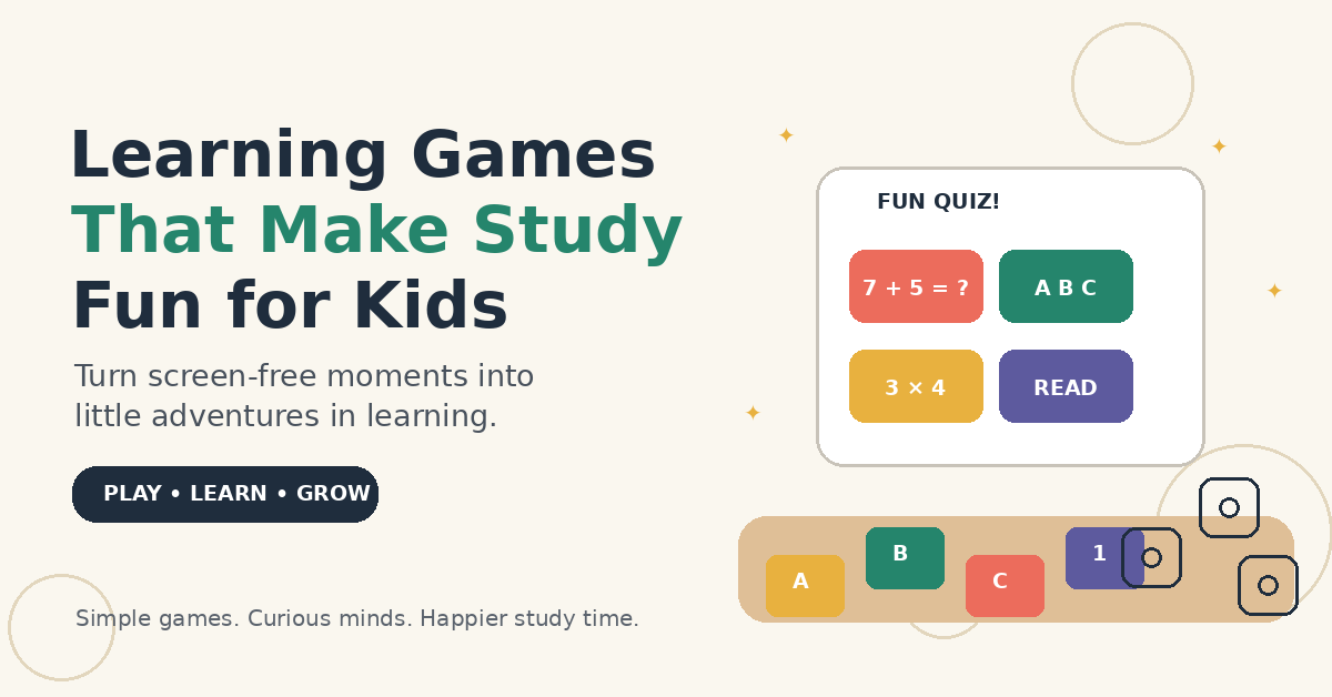 Learning Games That Make Study Fun for Kids: Turning Playtime Into Learning Time